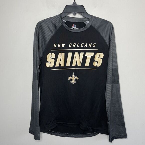 NEW ORLEANS Saints Shirt Mens S Long-Sleeve Performance Majestic Cool Base NFL - Picture 1 of 7